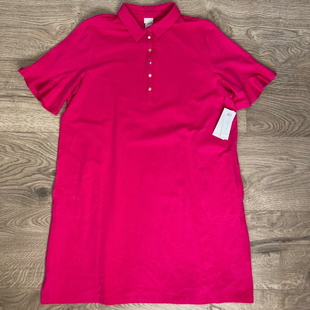 NWT Chico's T-shirt dress with ruffle short sleeves